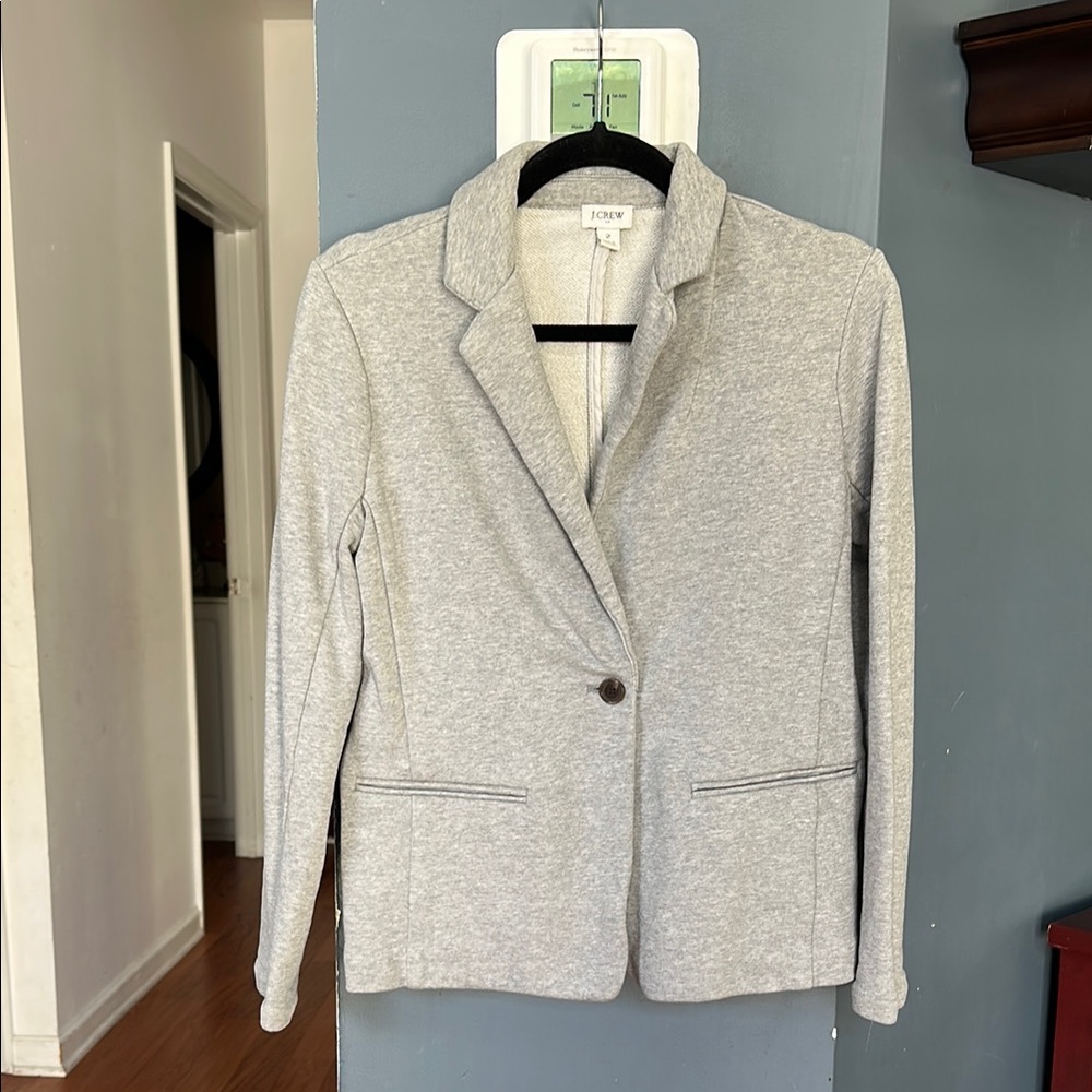 J. Crew Factory Gray Cotton Blazer Tailored Suit Jacket